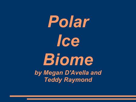 Polar Ice Biome by Megan D'Avella and Teddy Raymond.