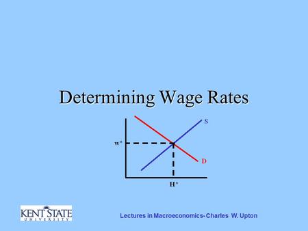 Lectures in Macroeconomics- Charles W. Upton Determining Wage Rates.