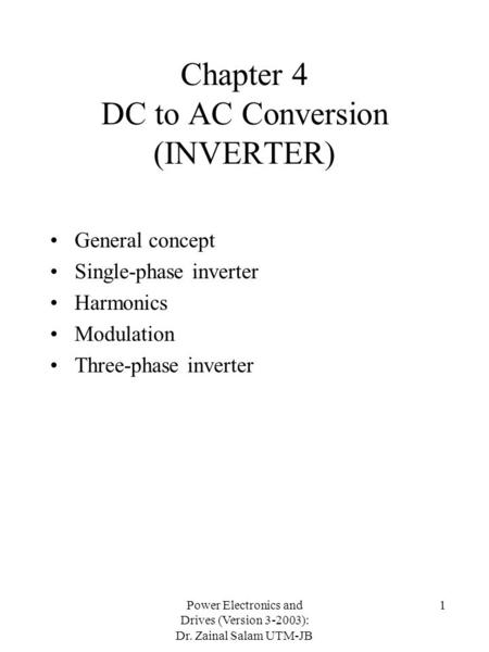 Chapter 4 DC to AC Conversion (INVERTER)