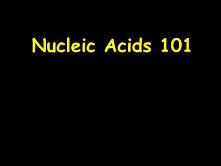 Nucleic Acids 101. Last week’s grand challenge: Reading and interpreting genetic information.
