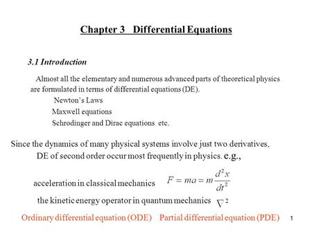 Chapter 3 Differential Equations