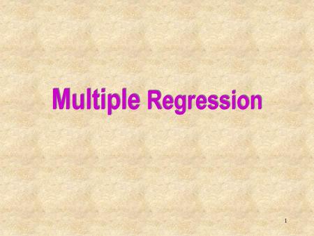 1 Multiple Regression. 2 Introduction In this chapter we extend the simple linear regression model, and allow for any number of independent variables.