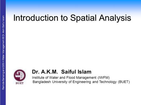 Introduction to Spatial Analysis