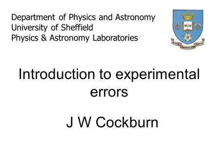 Introduction to experimental errors