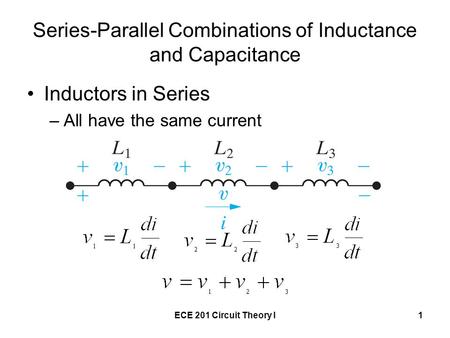 Series-Parallel Combinations of Inductance and Capacitance
