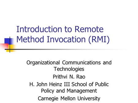 Introduction to Remote Method Invocation (RMI)