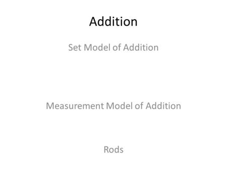 Measurement Model of Addition