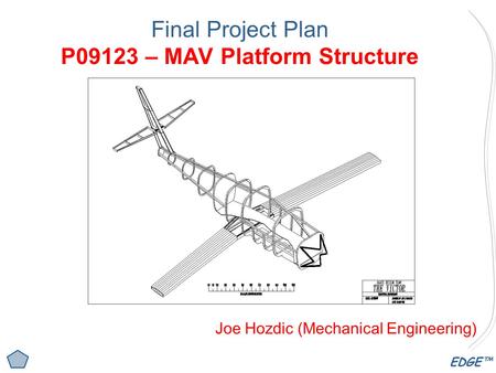 EDGE™ Final Project Plan P09123 – MAV Platform Structure Joe Hozdic (Mechanical Engineering)