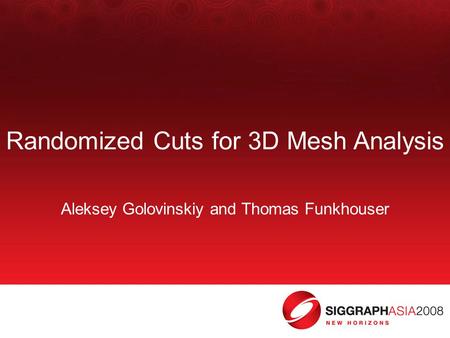 Randomized Cuts for 3D Mesh Analysis