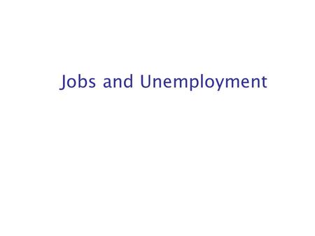 Jobs and Unemployment. When you have completed your study of this chapter, you will be able to C H A P T E R C H E C K L I S T Define the unemployment.