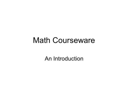 Math Courseware An Introduction. Accessing Math CourseWare  Login using your Purdue Career Account alias and password.