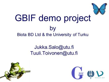 GBIF demo project by Biota BD Ltd & the University of Turku