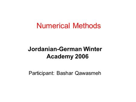 Jordanian-German Winter Academy 2006