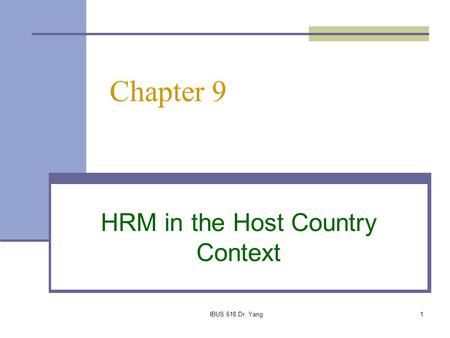 HRM in the Host Country Context
