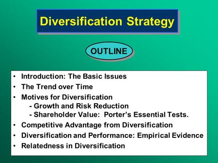 diversification strategy ppt