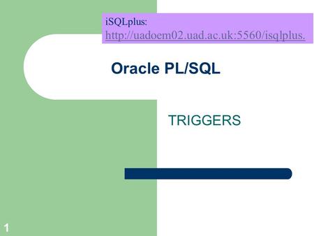 Oracle PL/SQL TRIGGERS