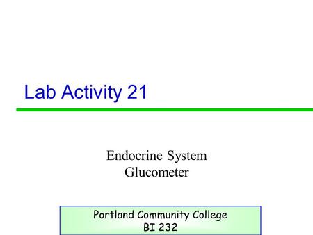 Endocrine System Glucometer
