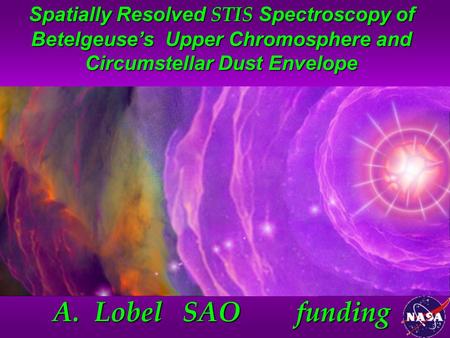 A.L obel SAO funding Spatially R RR Resolved STIS S SS Spectroscopy o oo of Betelgeuse’s U pper C CC Chromosphere and Circumstellar Dust Envelope.