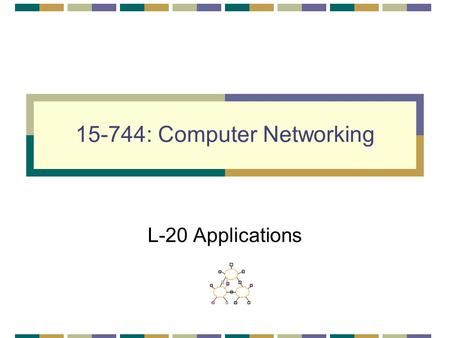 15-744: Computer Networking L-20 Applications. L -20; 4-2-01© Srinivasan Seshan, 20012 Application Networking HTTP APIs Assigned reading [BSR99] An Integrated.