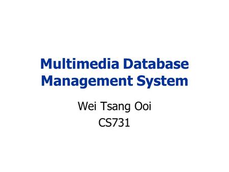 Multimedia Database Management System