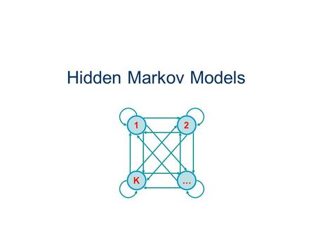 Hidden Markov Models K 1 … 2. Outline Hidden Markov Models – Formalism The Three Basic Problems of HMMs Solutions Applications of HMMs for Automatic Speech.