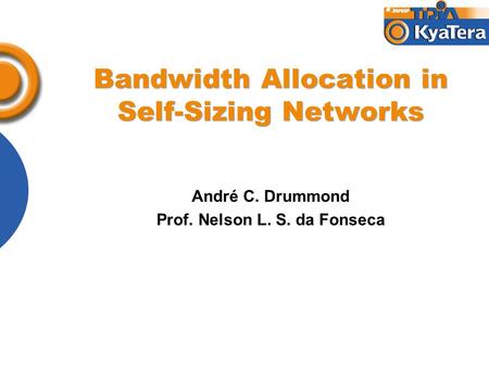 Bandwidth Allocation in Self-Sizing Networks André C. Drummond Prof. Nelson L. S. da Fonseca.