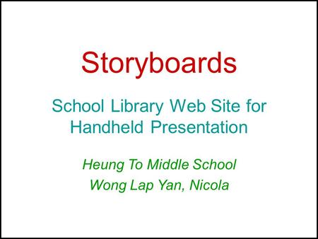 School Library Web Site for Handheld Presentation