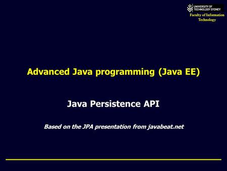 Advanced Java programming (Java EE)