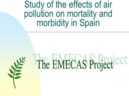 Study of the effects of air pollution on mortality and morbidity in Spain.