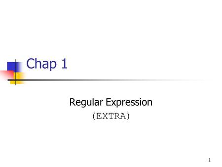 Regular Expression (EXTRA)