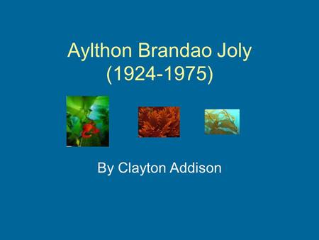 Aylthon Brandao Joly (1924-1975) By Clayton Addison.