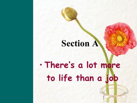 Section A There’s a lot more to life than a job so; for the reason unbelievable give company a job; employment confuse meeting  accordingly  incredible.