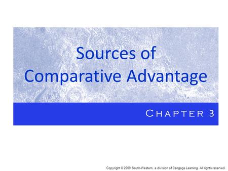 Sources of Comparative Advantage