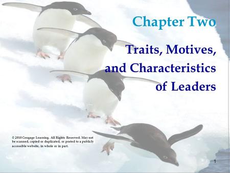 Chapter Two Traits, Motives, and Characteristics of Leaders