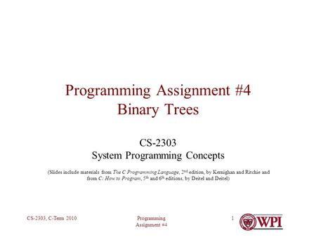 Programming Assignment #4 Binary Trees