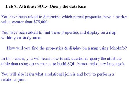 Lab 7: Attribute SQL- Query the database