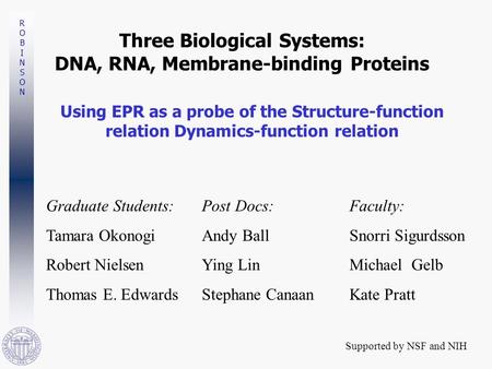 Three Biological Systems: DNA, RNA, Membrane-binding Proteins