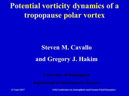Potential vorticity dynamics of a tropopause polar vortex