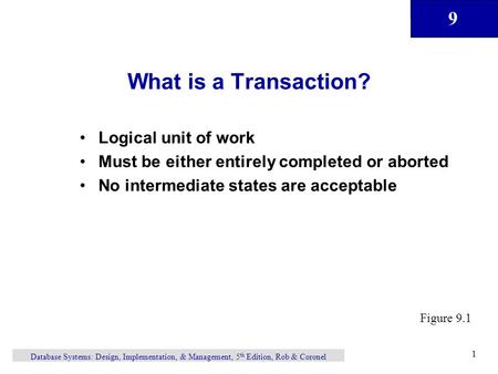 What is a Transaction? Logical unit of work