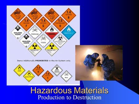 Hazardous Materials Production to Destruction. Occupational Safety and Health Administration – The toxicity of a substance is its ability to cause harmful.