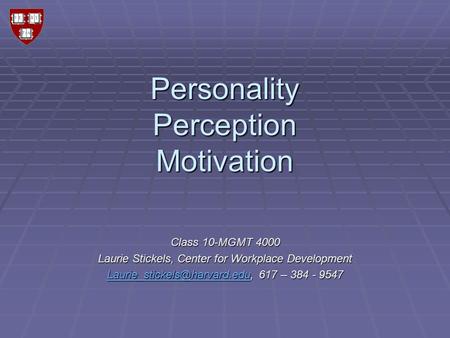 Personality Perception Motivation