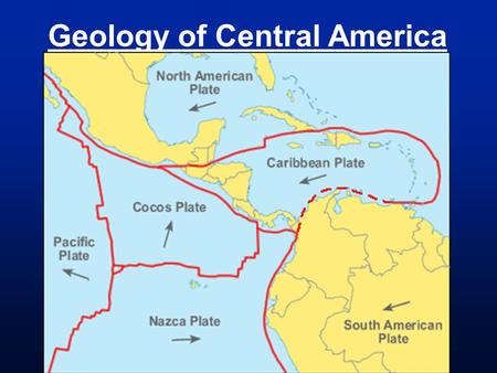 Geology of Central America. Earth 65 Million Years Ago.