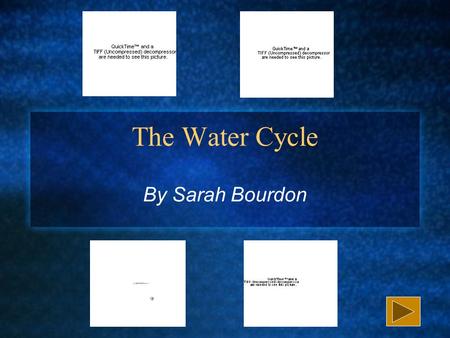 The Water Cycle By Sarah Bourdon Your Tour Guide Hi! I’m Drip the water droplet and I’m here to guide you through a watered down version of the water.