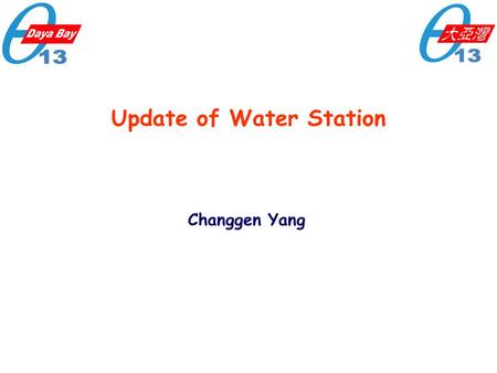 Update of Water Station Changgen Yang. Main water purification station is 100m south of the intersection point of the construction tunnel with main tunnel.