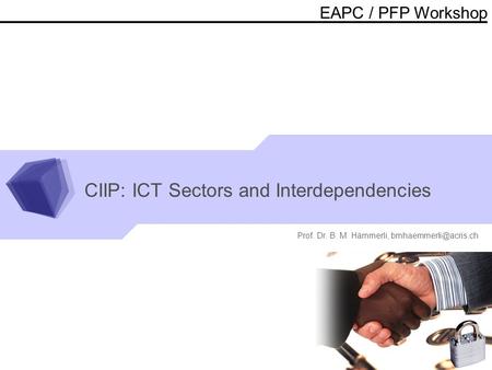 Prof. Dr. B. M. Hämmerli, EAPC / PFP Workshop CIIP: ICT Sectors and Interdependencies.