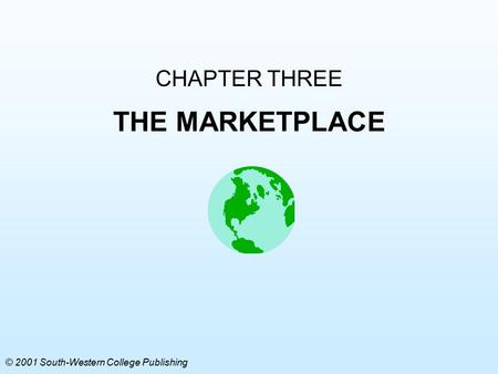 CHAPTER THREE THE MARKETPLACE © 2001 South-Western College Publishing.