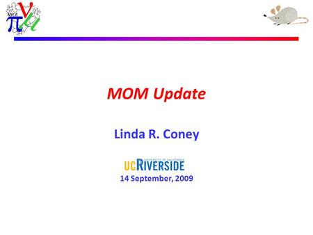 Linda R. Coney – 24th April 2009 MOM Update Linda R. Coney 14 September, 2009.
