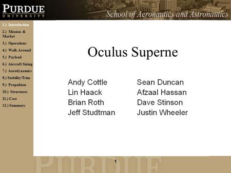 Oculus Superne 1 1.) Introduction 2.) Mission & Market 3.) Operations
