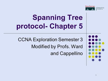 Spanning Tree protocol- Chapter 5