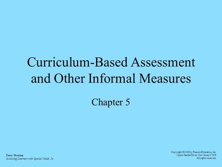 Curriculum-Based Assessment and Other Informal Measures